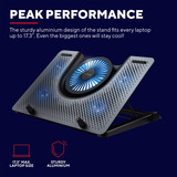 Trust GXT 1125 Quno Laptop Koelstandaard laptopkoeler Zwart, 5 ventilatoren | tot 17,3 inch | verstelbare hoogte