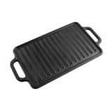 Victoria Omkeerbare Bakplaat 33 x 21 cm, Seasoned grillplaat Zwart, Color packaging
