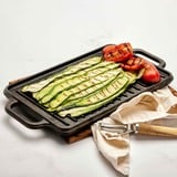 Victoria Omkeerbare Bakplaat 33 x 21 cm, Seasoned grillplaat Zwart, Color packaging