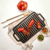 Victoria Omkeerbare Bakplaat 33 x 21 cm, Seasoned grillplaat Zwart, Color packaging