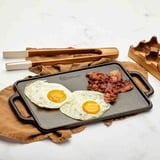 Victoria Omkeerbare Bakplaat 33 x 21 cm, Seasoned grillplaat Zwart, Color packaging