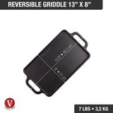 Victoria Omkeerbare Bakplaat 33 x 21 cm, Seasoned grillplaat Zwart, Color packaging