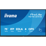 iiyama ProLite TE7512MIS-B4AG 75" 4K Ultra HD Public Display Zwart (mat), 2x HDMI | 1x DisplayPort | VGA | LAN | WiFi | 24/7 | Touch
