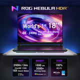 ASUS ROG Strix SCAR 18 G835LWG-TQ327W 18"  gaming laptop Zwart | Ultra 9 290HX+ | RTX 5080 | 32 GB | 2 TB SSD