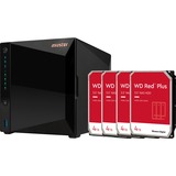 Asustor Drivestor 4 Pro Gen2 incl. 4x WD Red Plus 4 TB harde schijf nas Zwart, LAN, USB