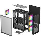 DeepCool MATREXX 55 Mesh V4 C midi tower behuizing Zwart | 1x USB-A | 1x USB-C | RGB | Window