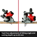 EINHELL Accu Handcirkelzaag TE-CS 18/190 Li BL - Solo Rood/zwart, Accu en oplader niet inbegrepen