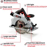 EINHELL Accu Handcirkelzaag TE-CS 18/190 Li BL - Solo Rood/zwart, Accu en oplader niet inbegrepen