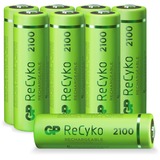 GP Batteries Oplaadbaar ReCyko AA Batterijen, NiMH 2100 mAh oplaadbare batterij 8 stuks, 1,2V
