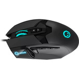 LORGAR Stricter 579 gaming muis Zwart, 400 - 12000 dpi, RGB, OLED Display
