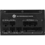 MSI MPG A850GS PCIE5, 850 Watt voeding  Zwart, 1x 12VHPWR, 3x PCIe, Kabelmanagement
