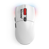 Monka Guru G995W gaming muis Wit/rood, 800 - 26.000 DPI, RGB, 2.4 GHz / Bluetooth / USB
