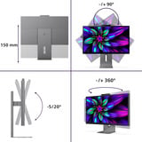 Philips Brilliance 27E3U7903 27" 5K Ultra HD monitor Grijs, 1x HDMI, 2x USB-C, 2x USB-A, 2x Thunderbolt, 1x RJ-45, Webcam