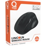 Qware Lincoln Draadloze Muis Zwart, 1000 - 2400 DPI, 2,4 GHz USB | Bluetooth