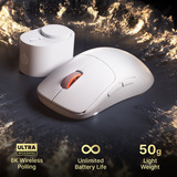SteelSeries Sensei Pro Mini gaming muis Wit, 100 - 42.000 DPI, 8K, UWB / 6 GHz