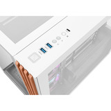 Thermaltake  midi tower behuizing Wit/houtkleur | 2x USB-A | 1x USB-C | RGB | Window