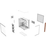 Thermaltake  midi tower behuizing Wit/houtkleur | 2x USB-A | 1x USB-C | RGB | Window