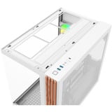 Thermaltake  midi tower behuizing Wit/houtkleur | 2x USB-A | 1x USB-C | RGB | Window
