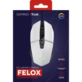 Trust GXT 109W Felox verlichte gaming muis Wit, RGB | 200 - 6400 dpi
