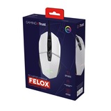 Trust GXT 109W Felox verlichte gaming muis Wit, RGB | 200 - 6400 dpi