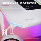 Trust GXT 709W Luminus RGB-gamingbureau gaming desk Wit