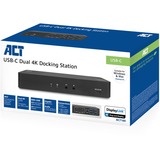 ACT Connectivity USB-C DockingStation 4K display link Zwart