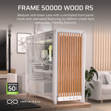 Corsair FRAME 5000D WOOD RS midi tower behuizing Wit/houtkleur | 3x USB-C | Tempered Glass
