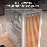 Corsair FRAME 5000D WOOD RS midi tower behuizing Wit/houtkleur | 3x USB-C | Tempered Glass