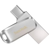SanDisk Ultra Dual Drive Luxe 64 GB usb-stick Zilver, USB-A 3.2 Gen 1, USB-C 3.2 Gen 1