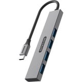 Sitecom USB-C naar 4x USB-A Tiny Hub usb-hub Grijs