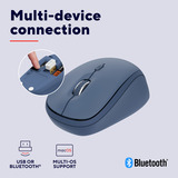 Trust Yvi+ Draadloze Muis Compact Blauw, 800-1600 Dpi, 2.4GHz, Bluetooth, Stille Knoppen 