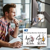 ACT Connectivity Bureausteun met gasveer, 1 monitor tot 32", met VESA Monitorbeugel Zwart