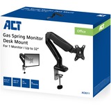ACT Connectivity Bureausteun met gasveer, 1 monitor tot 32", met VESA Monitorbeugel Zwart