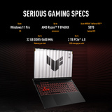 ASUS TUF Gaming A16 FA608UMI-TU168W 16"  gaming laptop Zwart/grijs | R7 260 | RTX 5060 | 16 GB | 1 TB SSD