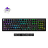 Keychron K10 HE-J1, toetsenbord Zwart, US lay-out, Gateron Double-Rail Magnetic Nebula, RGB leds, Cherry Double-shot PBT, hot swap, USB-C | 2.4 GHz | Bluetooth 5.1