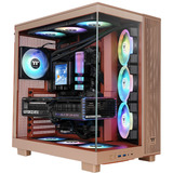 Thermaltake View 380 XL TG ARGB Gravel Sand midi tower behuizing Lichtbruin | 2x USB-A | 1x USB-C | RGB | Window