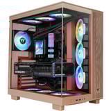 Thermaltake  midi tower behuizing Lichtbruin | 2x USB-A | 1x USB-C | RGB | Window