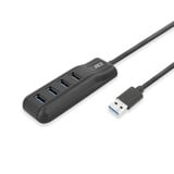 ACT Connectivity USB-A hub 3.0, 4 poorts USB-A usb-hub Zwart