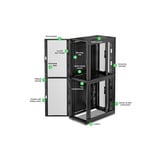 APC NetShelter SX, Server Rack Enclosure, Colocation, 2 x 20U Zwart/groen, 600W x 1070D mm, AR3200B2