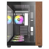 Antec CX800 Wood ARGB midi tower behuizing Zwart | 2x USB-A | Tempered Glass