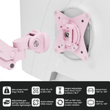 Arozzi Alzare Neo Duo - Gas Spring Monitor Arm - Pink monitorarm Roze
