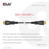 Club 3D HDMI hybride AOC kabel Zwart, 50 meter