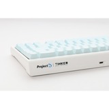 Ducky ProjectD Tinker 65 - POM Edition met QMK/VIA RGB mechanisch toetsenbord Lichtblauw, US lay-out (QWERTY), Kailh Box Cream Pro, 65%, RGB leds, Double-shot PBT, Hot-swappable POM, Gasket mount
