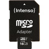 Intenso UHS-I Performance microSDXC 16 GB  geheugenkaart Zwart, Incl. SD adapter, UHS-I U1, Class 10