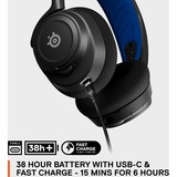 SteelSeries Arctis Nova 7P gaming headset Zwart/blauw, 2,4 GHz, Bluetooth, Pc, PlayStation 4, PlayStation 5, Nintendo Switch, Meta Quest 2