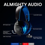 SteelSeries Arctis Nova 7P over-ear gaming headset Zwart/blauw, 2,4 GHz, Bluetooth, Pc, PlayStation 4, PlayStation 5, Nintendo Switch, Meta Quest 2