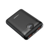 VEGER S20 Fast Charging 20000mAh Mini powerbank Zwart, PD 22,5W, QC 3.0, 2A, USB-A, USB-C, Micro-USB