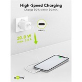 goobay Lightning/USB-C PD oplaad set Nano (20 W)  oplader Wit, 1 meter