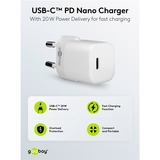 goobay Lightning/USB-C PD oplaad set Nano (20 W)  oplader Wit, 1 meter