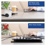 ACT Connectivity Stekkerdoos kubus met 3 stopcontacten, 30W Power Delivery USB-C/A poorten, kabellengte 1,5m Wit, Type F